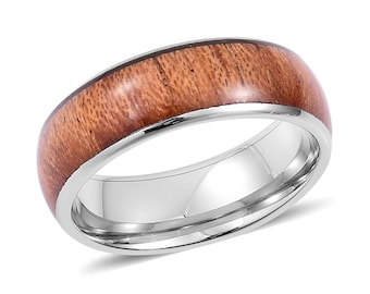 Man's Comfort Fit Wooden Ring - Size 11.5