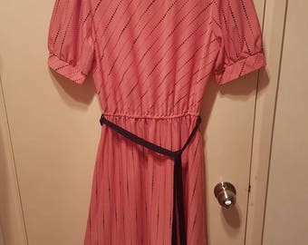 Pink and Black Spot Dress