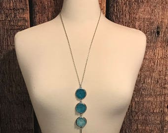 Statement Necklace | Druzy Statement Necklace | Three Stone Necklace | Stone Necklace