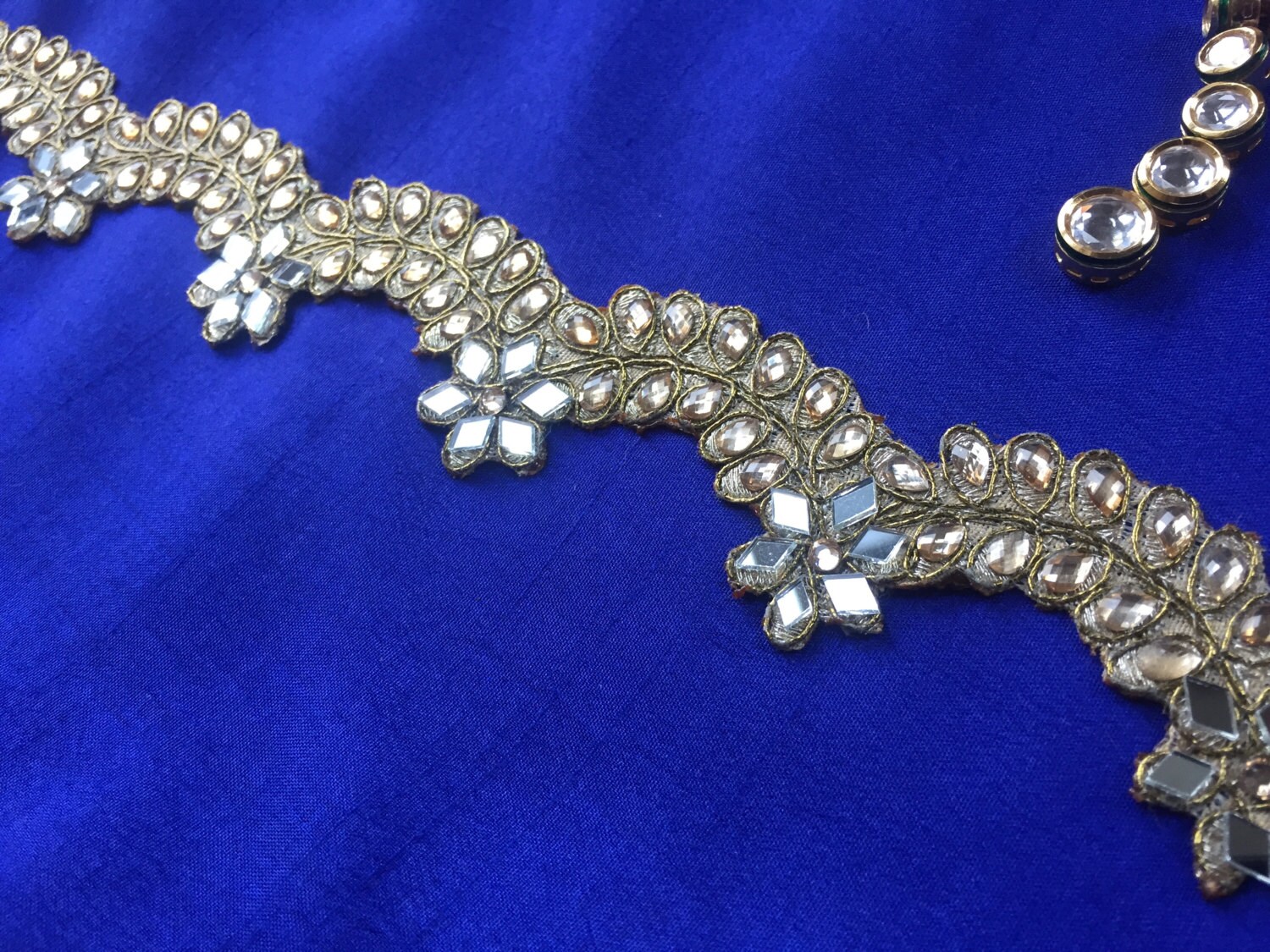 Indian zari mirror embroidery trim cutwork golden zari mirrorwork Indian zari mirror embroidery trim cutwork golden zari mirrorwork