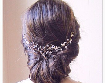 Bridal headpiece, bridal hair vine,,Gold hair vine, bridal hair comb, bridal headband,wedding headpiece,hair vine