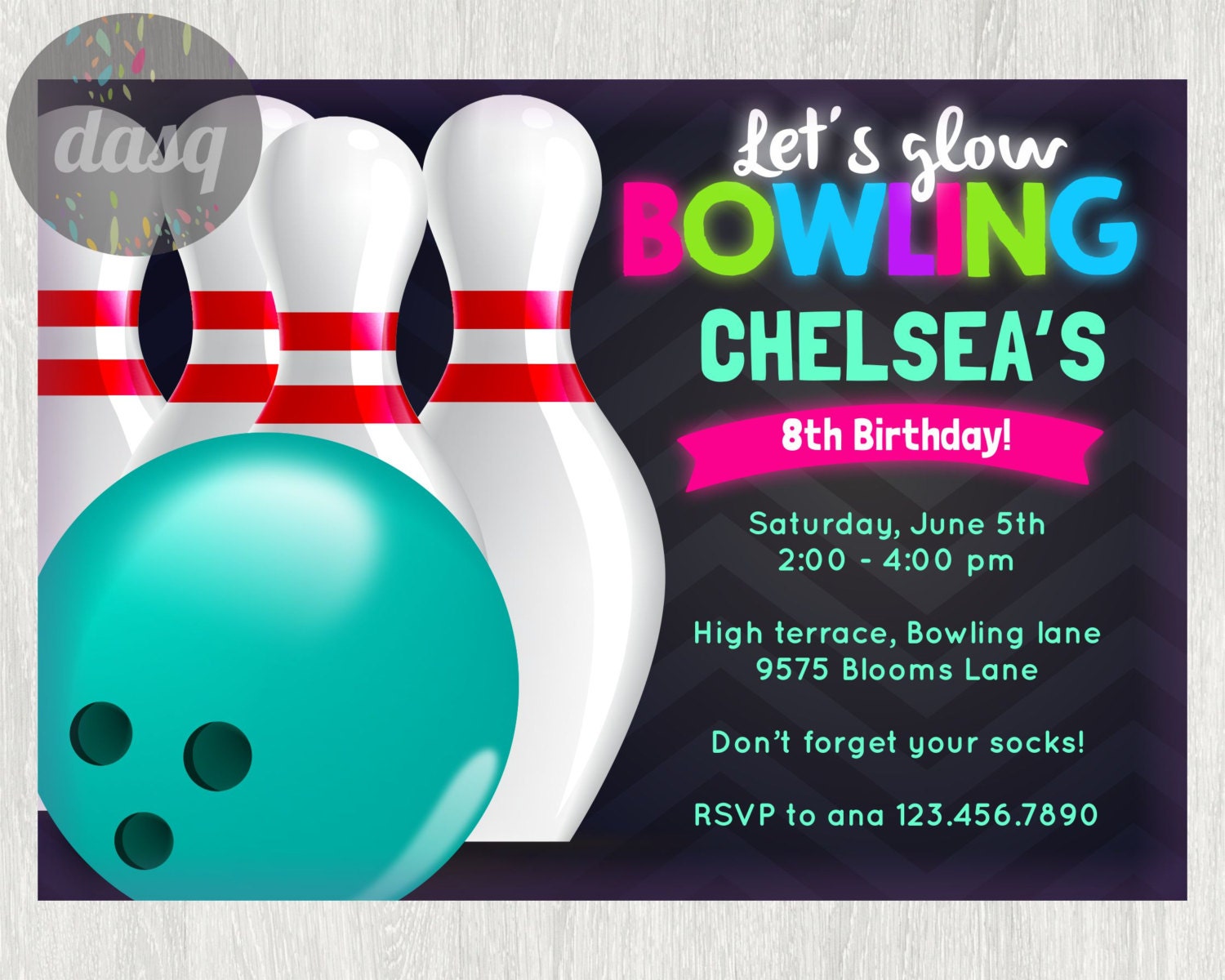 Downloadable Bowling Party Invitations 2