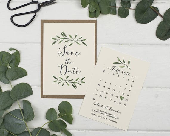 Rustic Save The Date Card - A6 Natural Woodland