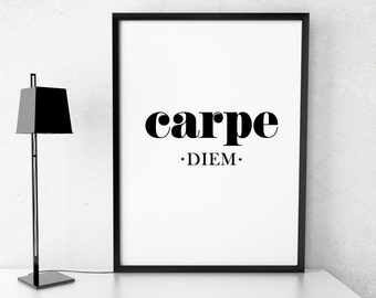 Home Decor "Carpe Diem" Printable Poster – Wall Decor Digital Art Inspirational Print, Seize the day Quote Print *INSTANT DOWNLOAD*