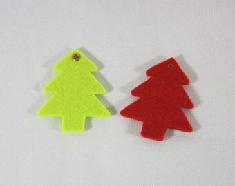 Embellishments/applique/subjects felt Christmas tree red and green