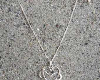 INFINITY Necklace STERLING SILVER Double Strand Small