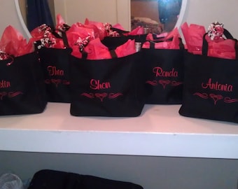 13 Personalized Tote Bag Monogram Bridesmaid Gift Wedding Teacher FRIEND SHOWER Personalized Embroidered