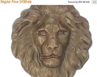 50off Bronze Shimmer Brown Brass Regal Lion Head Large Stamping 42mm x 48mm Perfect for Steampunk Art Made in the USA Brass