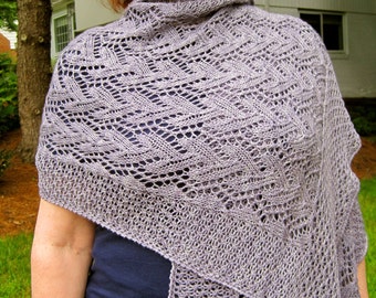 Knit Wrap Pattern: Love Mother Nature Lace Shawl Knitting Pattern