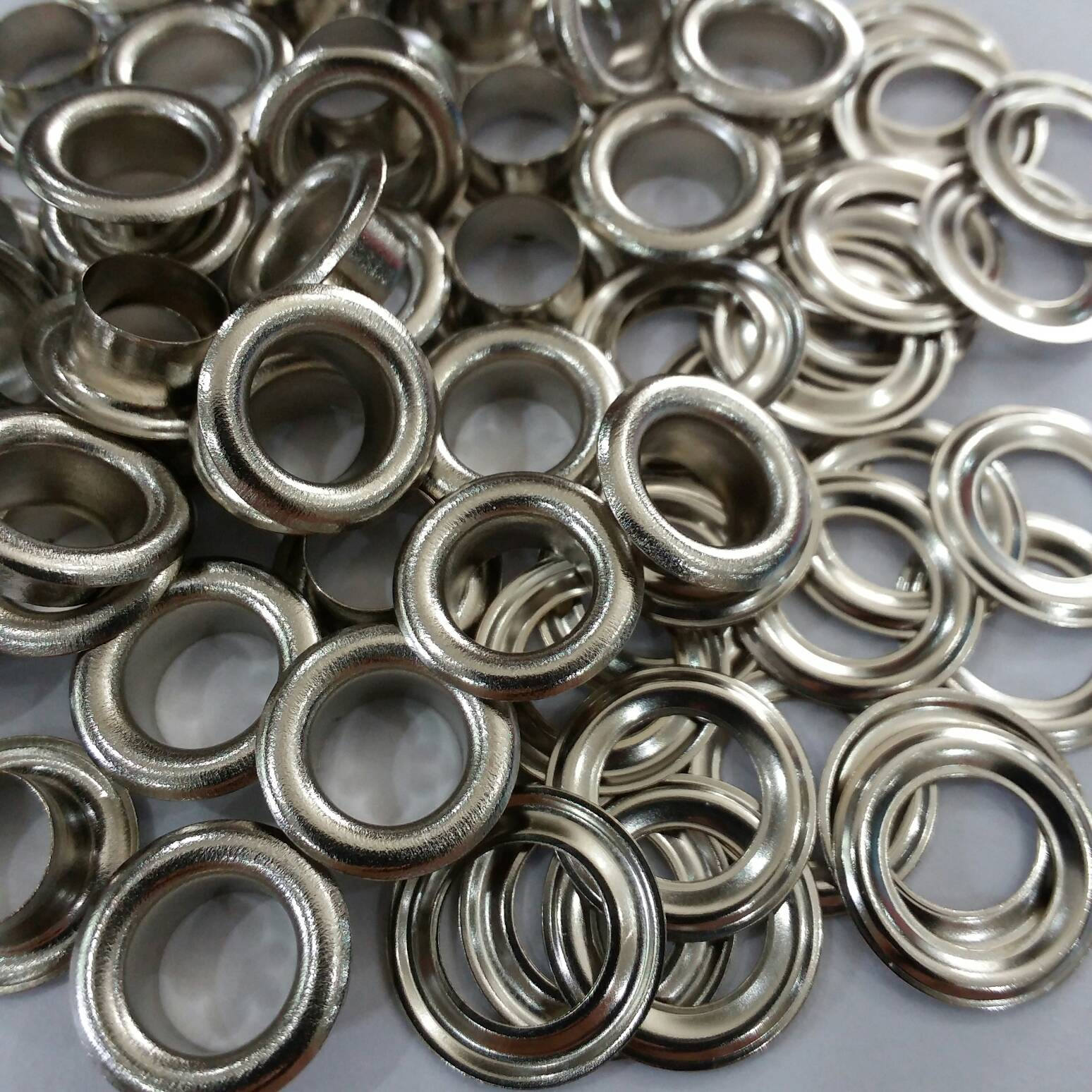100 sets 8 mm. Hole Metal Eyelets Grommets with Washers