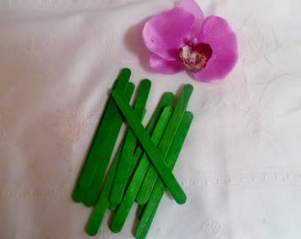 set of 31 sticks, sticks, sticks to ice color green wooden size 11.5 cm by 1 cm hobby child