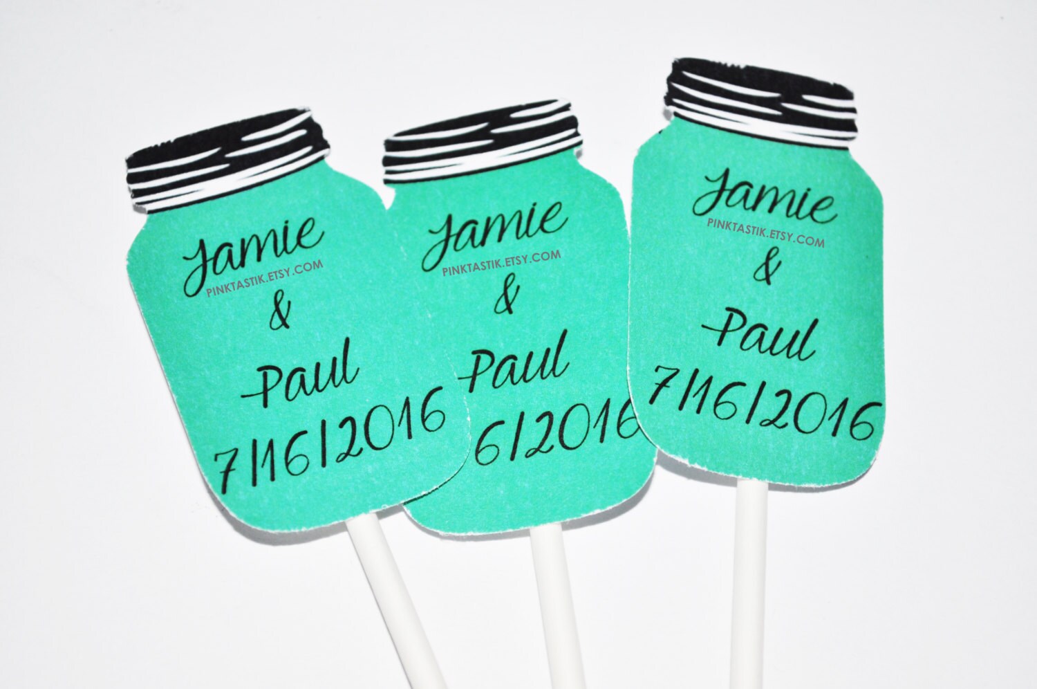 Rustic Wedding Cupcake toppers Mason Jar Cupcake toppers