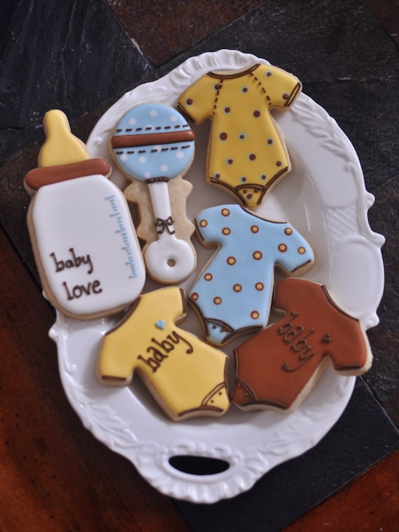 12 Baby Shower Cookie Favor Collection Baby Bottle Rattle