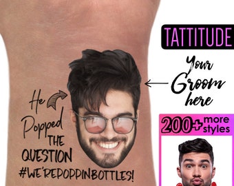 Bachelorette Party Favor - Bachelorette Tattoo - Bachelorette Party Favors - Groom's Face Tattoo - Bride Tattoo - Bride Gift - Funny Gift
