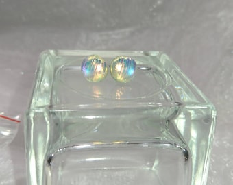 Stud Earrings clear melted glass