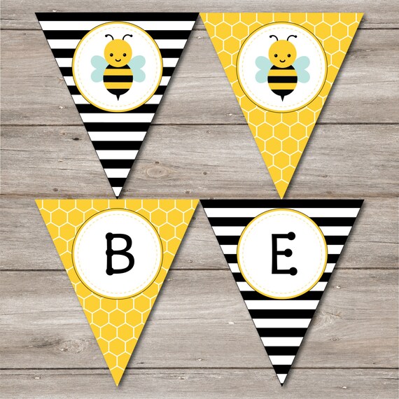 Bumble Bee Banner with Editable Text Printable Bumblebee