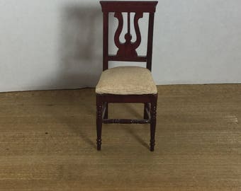 Dollhouse furniture Victorian harp back side chair