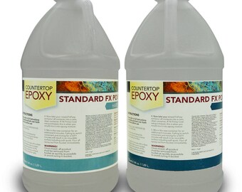 FX Poxy - Clear Epoxy Resin - 20 sq ft - Coat over Art, Countertops, and more!