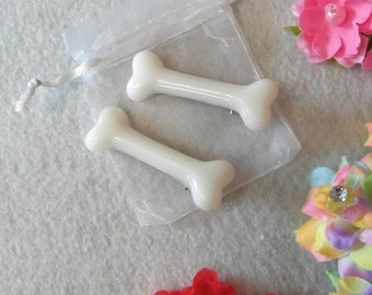 White Bone Hair Clip. 6 cm, alligator clip.