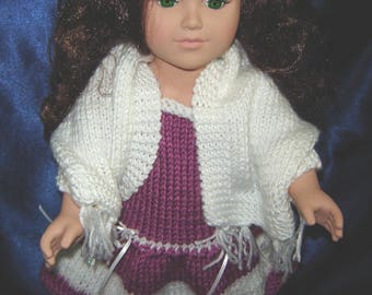 18 Inch Doll Shawl - White Sparkly Shawl for an 18" Doll - American Made - Girl Doll Clothes - 18 Inch Doll Clothes