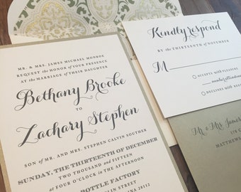 Wedding Invitation Suite // Black and Cream // Purchase this Deposit to Get Started