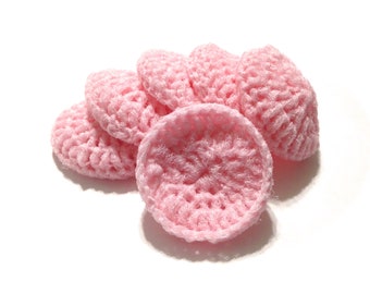 Light Pink Crocheted Nylon Netting Dish Scrubbies- Set Of Six