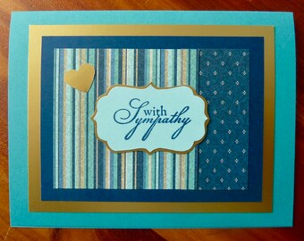 Sympathy Card, Handmade Sympathy Card for Men or Women, Condolence Card, Compassion Card, Sympathy for Him, Paper Handmade Greeting Card