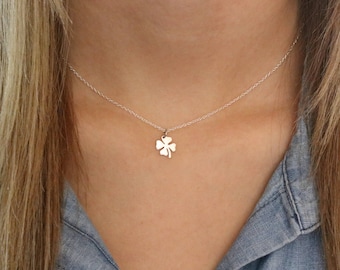 Good Luck Gifts, Four Leaf Clover Necklace Silver Good Luck Charms, Clover Leaf Jewelry, Luck Necklace Sterling Silver Clover Necklace NS019