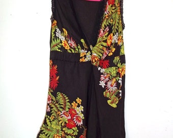 Brazilian Colcci Black Floral Top XS