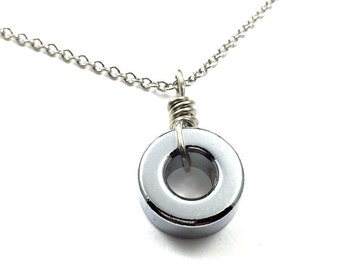 Circle Pendant Necklace Geometric Hardware Jewelry Industrial Hardware