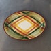 1940s, 1950s Homespun Pattern, Tam O' Shanter Green, Rust, Gold, Yellow, Large Serving Platter, 10" x 14"