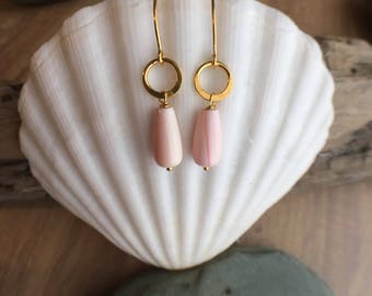 Conch Shell and Gold Vermeil Earrings