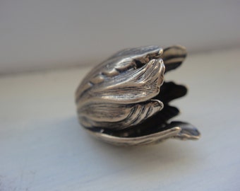Solid bronze bead cap 1 pc. large tulip bead cap, bronze bead cap