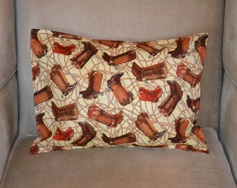 Travel Pillow Case / Accent Pillow Case COWBOY BOOTS