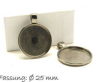 Cabochon version Medallion 25 mm, black gunmetal