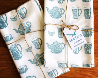 Cobblestone design tea towel