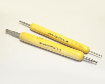 2 x Double-Sided Wooden Embossing Tool for Scrapbooking, Cardmaking, Crafts, Flowermaking etc..