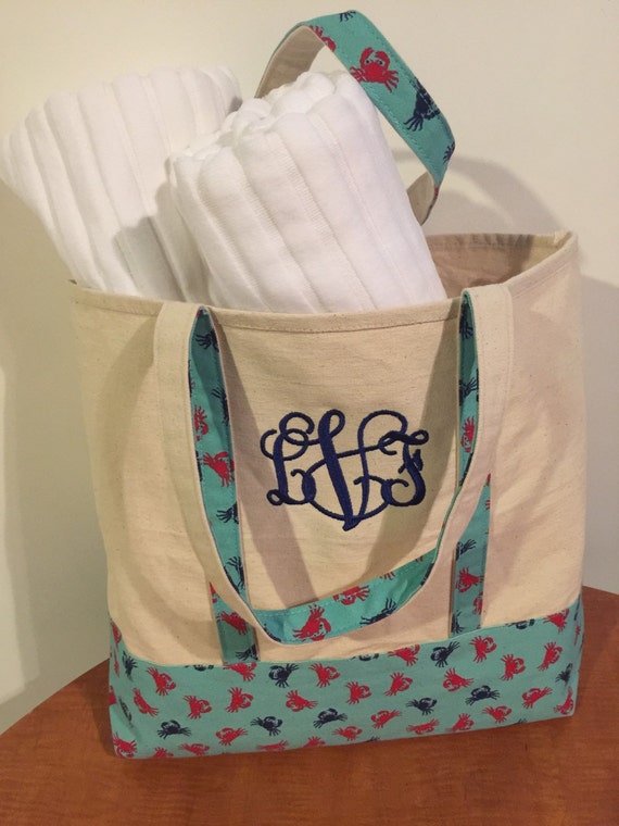 monogrammed canvas bags