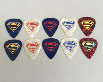10 pc. SUPERMAN Celluloid Guitar Picks set - GP155