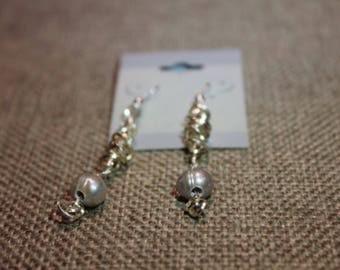 Fresh Water Pearl and Sterling Silver Earrings