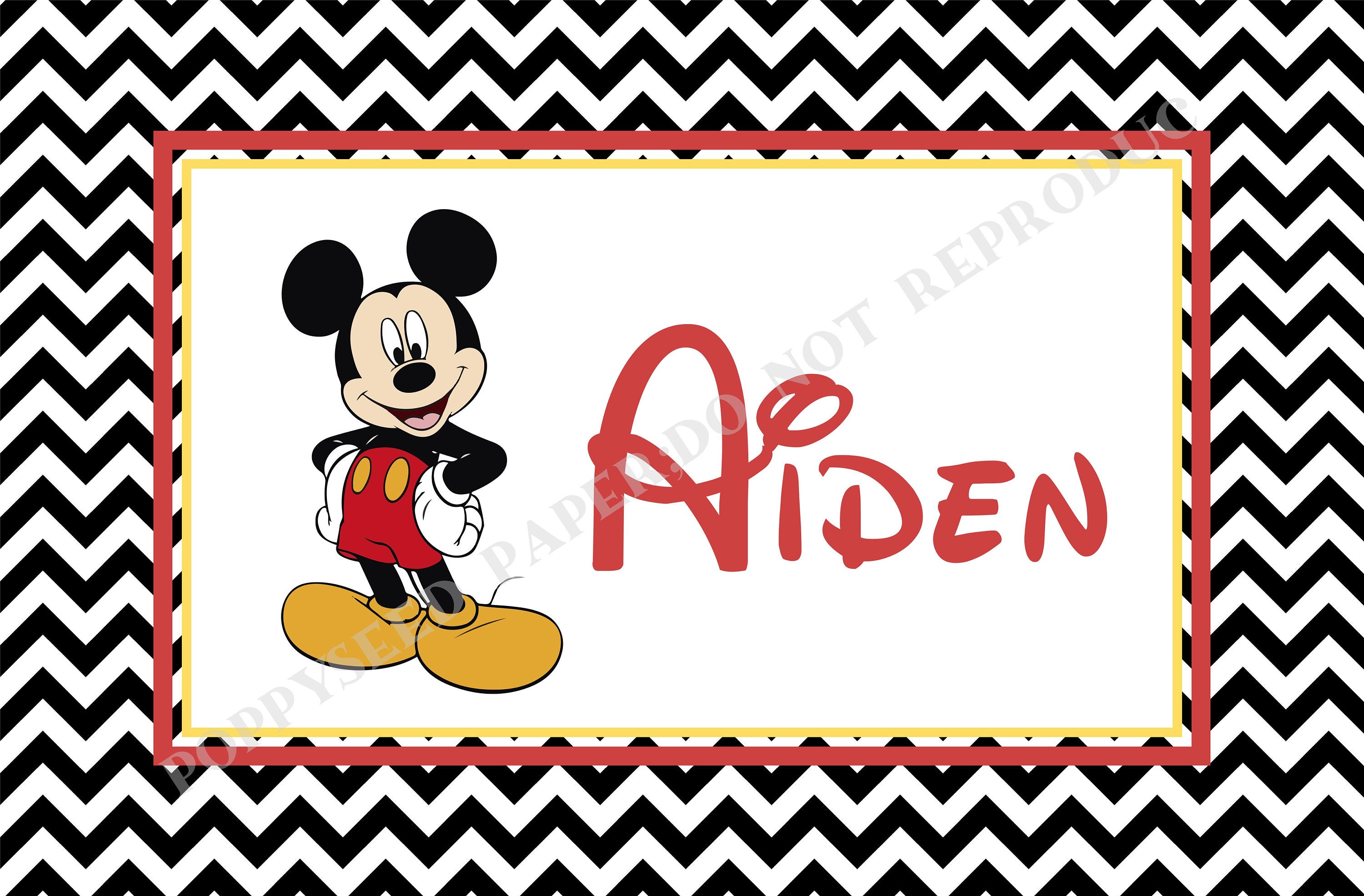 Mickey Mouse laminated placemat Disney placemat personalized