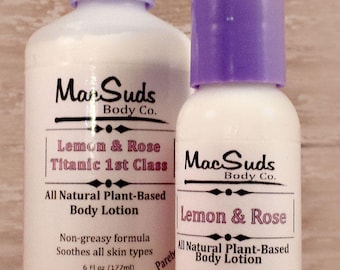 Lemon Lotion, Rose Lotion, body lotion, body moisturizer, hand and body lotion, handmade lotion, paraben free lotion