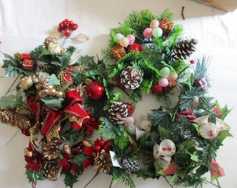 Lot of Vintage Christmas Floral Picks and Ornaments
