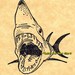 Mako Shark Feeding Frenzy Rubber Stamp