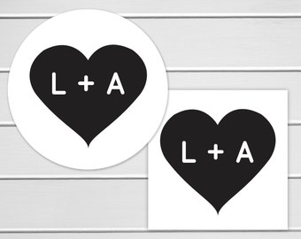 Wedding Envelope Seals, Heart Stickers, Envelope Seals, Wedding Favor Stickers, Wedding Envelope Seals (#180)
