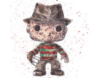 A Nightmare Elm St Freddy Krueger 5x7 Signed Art Print