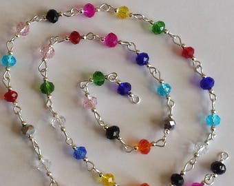 55cm of string/washers 6mm multicolored glass beads
