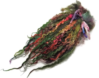 1oz Premium Hand picked Teeswater wool locks, 12"-14", Extreme locks for tailspinning and felting (16D)
