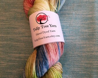 Hand Dyed Sock Yarn- Spring
