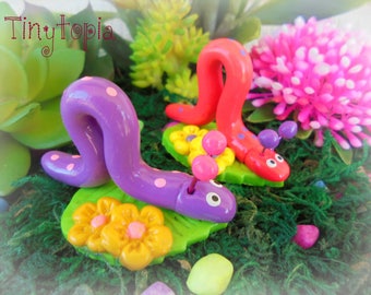 Miniature Fairy Garden Terrarium Caterpillar